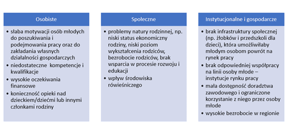 grafika: czynniki determinujące przynależność do NEET